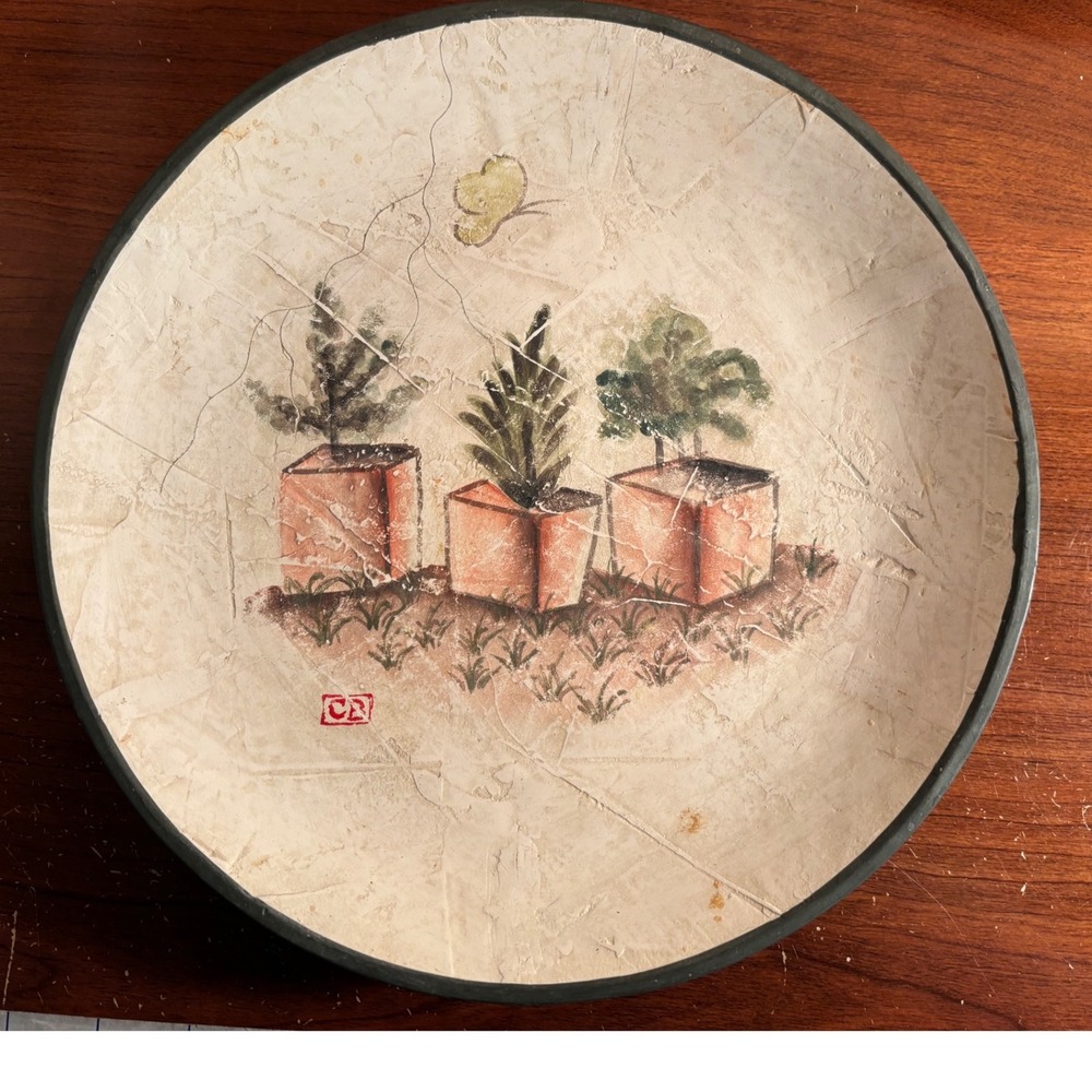 Set of 3 Decorative Plates Garden Watering Can Pots Flowers‎ Rustic Cheri Blum - Picture 2 of 10